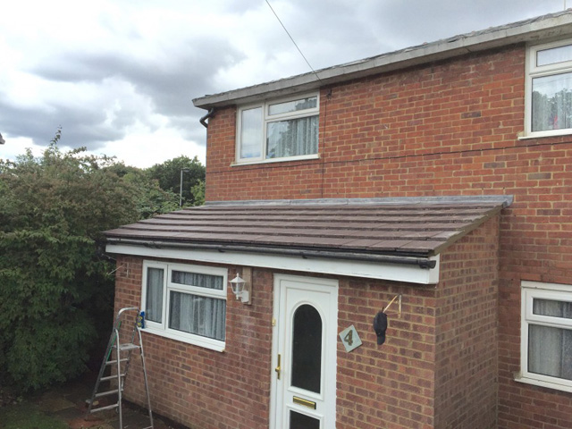 New concrete tile porch roof