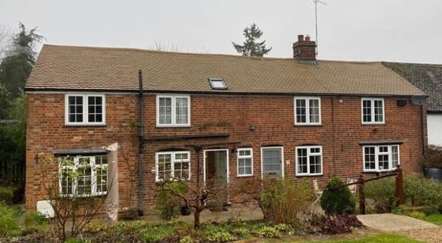 New roof on houses in Hitchin, Hertfordshire - BEFORE