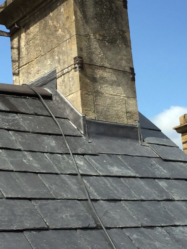 New Slate roof and lead work to chimney