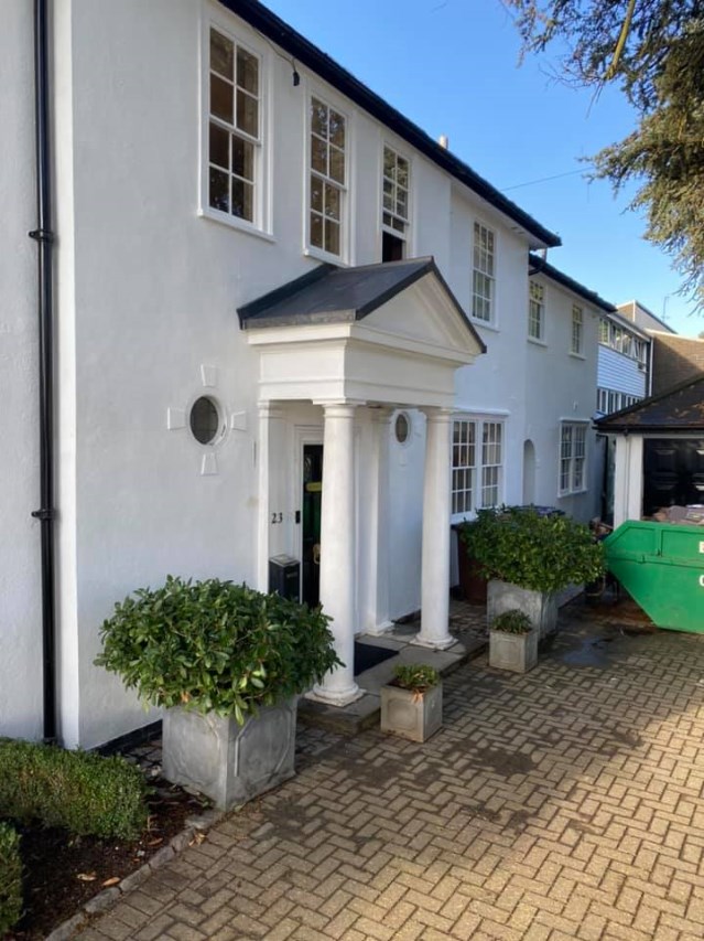 Slate roof porch in Hertfordshire